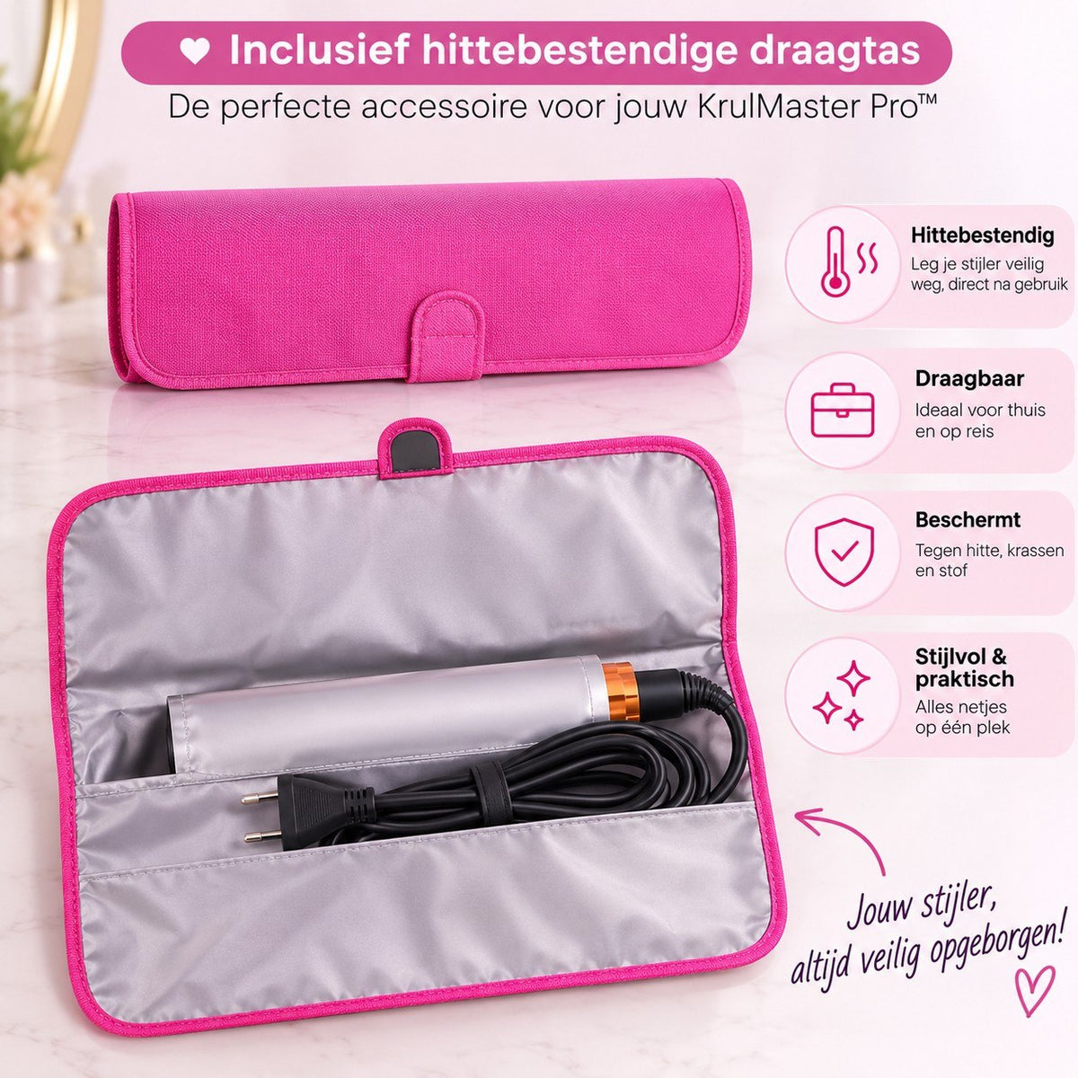 Hittebestendige Haarstylingtas™ – Veilig Opbergen & Meenemen