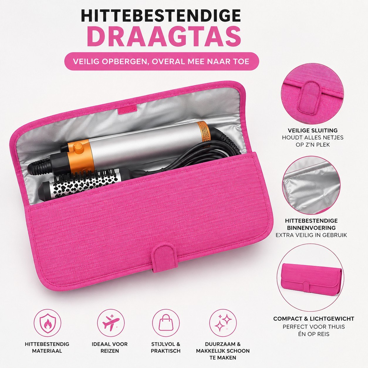 Hittebestendige Haarstylingtas™ – Veilig Opbergen & Meenemen